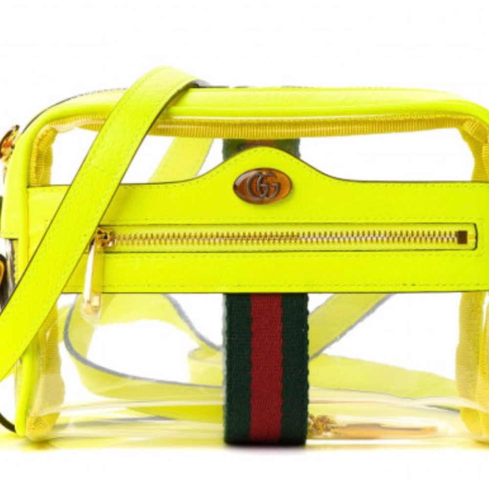 Gucci Neon Yellow Structured Crossbody Bag